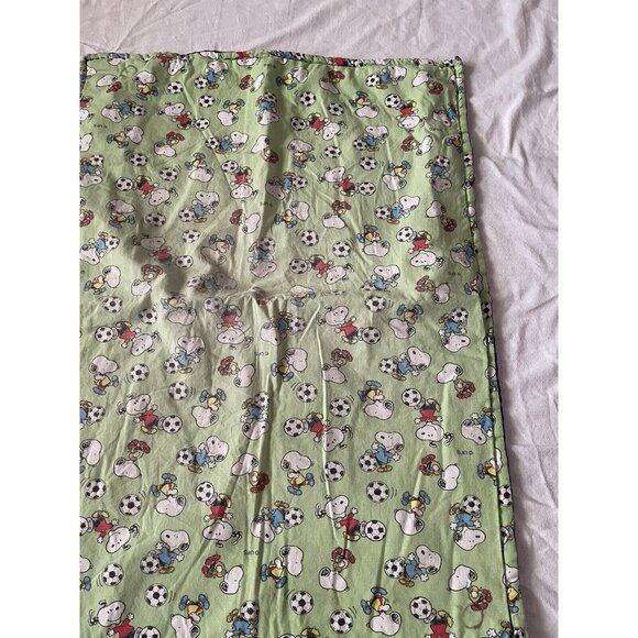 Snoopy Sports-Themed Baby Blanket - Green & Black Reversible - Cartoon Soccer Pr - Picture 8 of 12